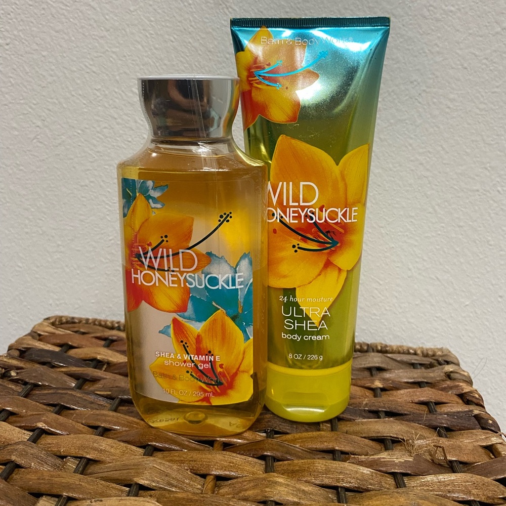 Wild Honeysuckle body cream 8oz and shower gel 10fl oz